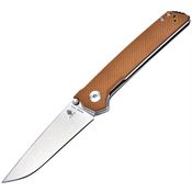 Kizer V4516A4 Domin Drop Point Blade Knife with Tan G10 Handle