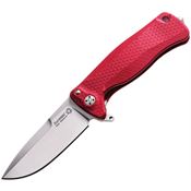 Lion Steel SR22ARS SR22 Framelock Drop Point Blade Knife with Red Textured Aluminum Handle