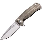 Lion Steel SR22B SR22 Framelock Drop Point Blade Knife with Bronze Textured Titanium Handle