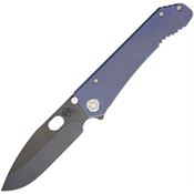 Medford 002DPQ37A2 187 DP Framelock Drop Point Blade Knife with Blue Anodized Titanium Handle