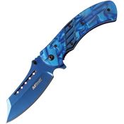 MTech A1021BL Framelock Assisted Opening Stainless Blade Knife with Blue Acrylic Handle