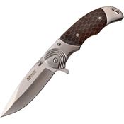 MTech A1029BR Framelock Assisted Opening Stainless Blade Knife with Brown Brushed Stainless Handle