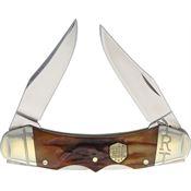 Rough Rider 1798 Double Lock Stainless Blade Knife with Brown Stag Bone Handle