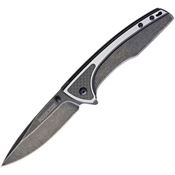 Rough Rider 1916 Linerlock Drop Point Blade Knife with Black Stonewash and Satin Finish Handle