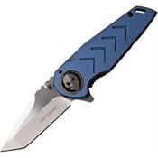 Tac Force 974BL Framelock Tanto Blade Knife with Blue Anodized Aluminum Handle
