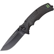 Tac Force 979BK Linerlock Assisted Opening Drop Point Blade Knife with Black Rubber Handle