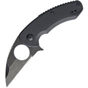 Brous M002A Ssf Silent Soldier Linerlock Black Acid Washed Wharncliffe Blade with Black Textured Plastic Handle