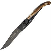 Laguiole LA TOUR 16014279N Laguiole Framelock Knife Black Stag