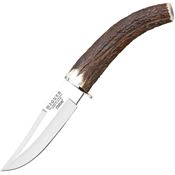 Joker CC71 Fixed Satin Finish Vanadium Molybdenum Steel Blade Knife with Stag Handle