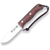 Joker CM112 Bushcraft Stainless Drop Point Blade Survival Knife with Brown Canvas Micarta Handle