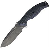 SRM 934 Fixed Black Stonewash Finish Blade Knife with Black Sculpted G10 Handle