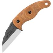 TOPS LILB01 Little Bugger TumbLED Finish Blade Knife with Tan Canvas Micarta Handle