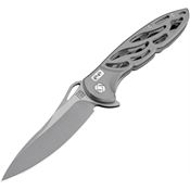 Artisan 1801PGY Dragonfly Framelock Steel Blade Knife with Gray 2Cr13 Stainless Handle