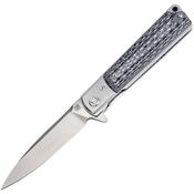 Artisan 1802PBGC Classic Linerlock Satin Finish Drop Point Blade Knife with Black and White Checkered G-10 Handle