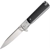 Artisan 1802PBKC Classic Linerlock Satin Finish Drop Point Blade Knife with Black Checkered G-10 Handle