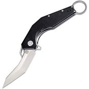 Artisan 1811PBKF Cobra Linerlock Satin Finish D2 Tool Steel Blade Knife with Black Textured G-10 Handle