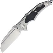 Artisan 1813PGBK Apache Linerlock Stonewash Finish D2 Tool Steel Tanto Blade Knife with Gray and Gray and Black Handle