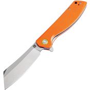 Artisan 1815POEF Tomahawk Linerlock Stonewash Finish D2 Tool Steel Blade Knife with Orange Textured G-10 Handle