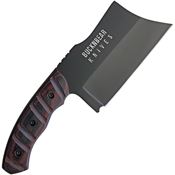 BucknBear 923219 Tactical Chopper Black Finish Blade Knife with Black and Red Sculpted G-10 Handle
