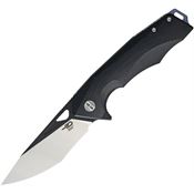 Bestech G14A2 Toucan Linerlock Satin and Black Finish Blade Knife with Black G-10 Handle