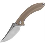 Ruike P155W P155 Linerlock Bead Blast Finish Clip Point Blade Knife with Desert Tan G-10 Handle