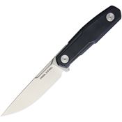 Real Steel 3761 Bushcraft Zenith FFG Satin Finish Drop Point Blade Knife with Black G-10 Handle