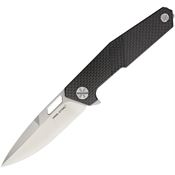 Real Steel 9441 Havran Framelock Satin Finish Blade Knife with Carbon Fiber and Titanium Handle