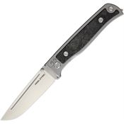 Real Steel 9451 Relict Framelock Satin Finish Drop Point Blade Knife with Satin Finish Titanium Handle