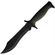 Aitor 16010G Oso Black Powder Coated Stainless Clip Point Blade Knife with OD Green Textured Polymer Handle