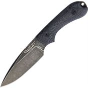 Bradford 3FE101N Guardian 3 Nimbus Finish Drop Point Blade Knife with Black Canvas Micarta Handle