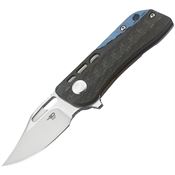 Bestech T1806A Engine Bowie Blade Knife with Titanium and Carbon Fiber Handle - Grey