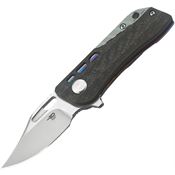 Bestech T1806D Engine Bowie Blade Knife with Titanium and Carbon Fiber Handle - Colorful
