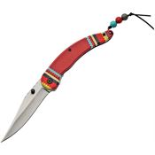 China Made 300450RD Spirit Linerlock Assisted Opening Satin Finish Stainless Blade Knife with Red Synthetic Handle