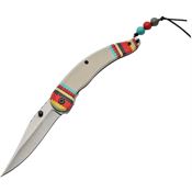 China Made 300450WH Spirit Linerlock Assisted Opening Satin Finish Stainless Blade Knife with White Synthetic Handle
