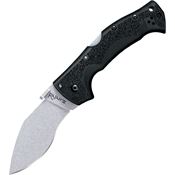 Cold Steel 62JM Rajah 3 Lockback Stonewash Finish Balde Knife with Black Griv-Ex Handle