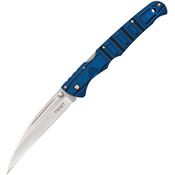 Cold Steel 62P2A Frenzy Lockback Satin Finish Wharncliffe Blade Knife with Black and Blue Sculpted G-10 Handle