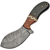 Damascus 1191 Skinner Damascus Steel Blade Knife with Horn and Olive Wood Handle