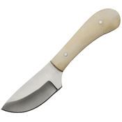 Pakistan 3382 Skinner Satin Finish Stainless Blade Knife with White Smooth Bone Handle