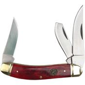 Roper 0010CRB Sowbelly Stockman Satin Finish Multi-Tool Blade Knife with Red Smooth Bone Handle