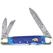 Frost BDG116DBJB Locking Knife with Blue Horn Handle