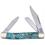 Frost CR066SAB Stockman Knife with Abalone Handle