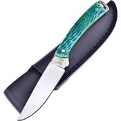 Hen & Rooster 5019AGB Small Hunter Knife with Green Bone Handle
