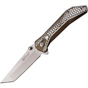 MTech 1085OD Button Lock Knife with Green Aluminum Handle
