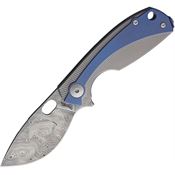 Viper 5964TIBL LILLE Knife with Damascus Titanium Blue Handle