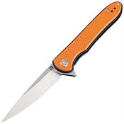 Artisan 1707PSOEF Shark Linerlock Steel Blade Knife with Orange G10 Handle