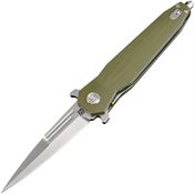 Artisan 1810PGNC Hornet Linerlock Steel Blade Knife with Green Smooth G10 Handle