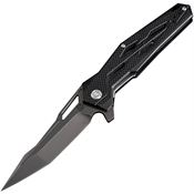 Artisan 1812PBBK Interceptor Linerlock Black Finish Blade Knife with Black G10 Handle