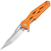 Artisan 1812PSOE Interceptor Linerlock Stonewash Finish Blade Knife with Orange G10 Handle