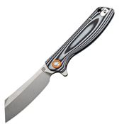 Artisan 1815PSBGC Tomahawk Linerlock Steel Blade Knife with Black and White G10 Handle