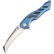 Artisan 1816GBUS Eagle Framelock S35VN Stainless Blade Knife with Blue Titanium Handle